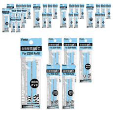 Pentel 飛龍文具 自動橡皮擦芯 ZER80-S 12個裝, 淡藍色, 6個