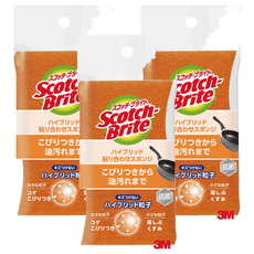 3M Scotch-Brite 日系3層海綿菜瓜布 混合層壓, 橘色, 1個裝, 3個