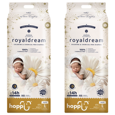 hoppi 皇家系列 嬰兒黏貼型尿布 9~14kg, L, 80片