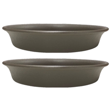 蔬菜工坊 塑陶盆底盤 9號, 2個, 黑色