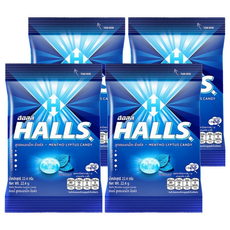 HALLS 薄荷尤加利風味糖果, 22.4g, 4個