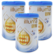 illuma 啟賦 嬰兒配方奶粉 新升級 1號 0~12個月, 800g, 1罐, 3罐