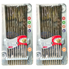 AP 美麗安 PPS 304筷子, 5雙筷子, 黑色 + 銀色, 2組