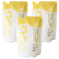 nac nac 酵素奶瓶蔬果洗潔慕斯補充包, 600ml, 3個