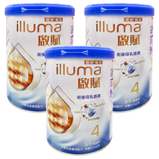 illuma 啟賦 幼童成長專用配方奶粉 4號 HMO 3~7歲, 800g, 1罐, 3罐