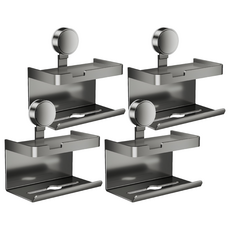 吸盤衛生紙置物架 單向, 灰色, 4個