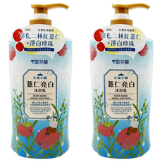 雪芙蘭 在地小農沐浴乳 薏仁亮白, 1kg, 2瓶