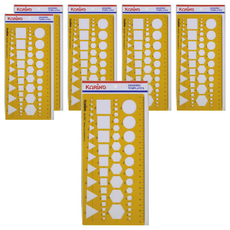 KORING 綜合正規造型繪圖尺, 黃色, 6個