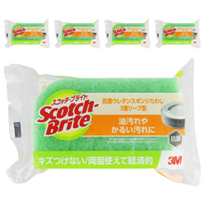 3M Scotch-Brite 百利 3層防刮海綿菜瓜布, 5個, 1個裝, 綠色