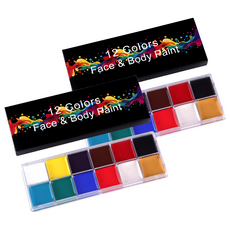 人體彩繪化妝膏 顏料盤 16.2 x 5.8 x 1.9cm, 105g, 12色