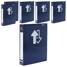 DaTaBanK 三田文具 A4 可換封面PVC 4孔夾, 藍色, 6本