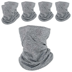 Porabella 保暖/多功能/舒適/透氣/親膚/細絨毛/彈力面罩 WMF002, 6個, 淺麻灰色