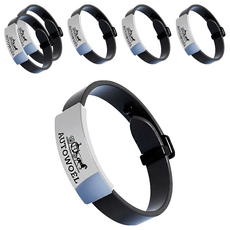 Kyhome 磁吸負離子防靜電手環/無線靜電消除器/可調節運動手環 黑色, 6個