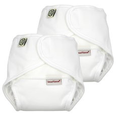 ImseVimse 瑞典有機棉All in One尿布褲 L(11~16kg) 純白, 純白色, 2件