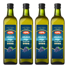 ABRIL 河洛嚴選葡萄籽油, 4個, 1L