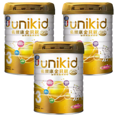 unikid 佑爾康 幼兒成長羊奶配方奶粉 OPO Premium 3號 1~3歲, 800g, 3罐