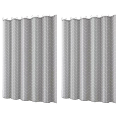 PEVA 防水浴簾, 灰網格, 2組