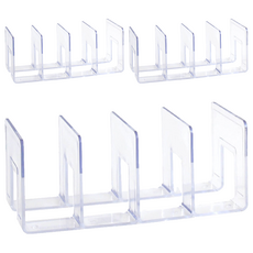 【德利生活】收納書架4格分區 透明, 4格, 3個