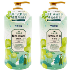 雪芙蘭 在地小農沐浴乳 積雪草清爽, 1kg, 2瓶