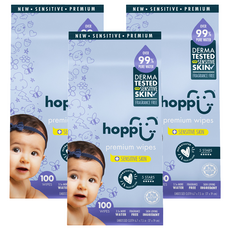 hoppi 嬰兒純水濕紙巾 低敏升級版 口手適用 20張, 100張, 3袋