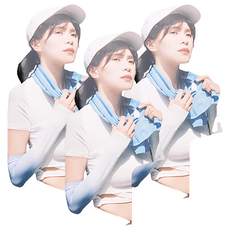 Life+ MIT台灣製 夏季消暑急速冰感奇肌冰涼巾/涼感運動毛巾/涼感圍脖巾, 冰川藍, 3條