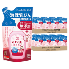 SARAYA arau 愛樂寶 無添加奶瓶奶嘴清潔泡泡補充包, 40包, 450ml