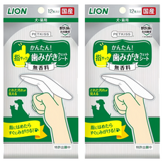LION 獅王 PETKISS 齒垢清潔紙巾 指套型 無香味, 12入, 2包