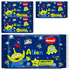 HUGGIES 好奇 純水嬰兒濕巾 加厚型 皮克斯限定版, 70張, 4包