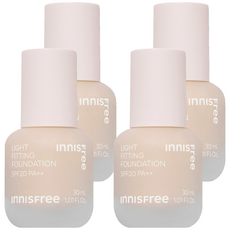 INNISFREE 台灣公司貨 輕薄透服貼粉底液 SPF20 PA++ 30ml, 4個, 21N