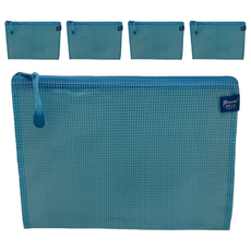 Pencom 尚禹文具 A5粉彩網格收納袋 UC-A5, 藍色, 5個