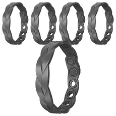 Kyhome 編織紋防靜電手環/負離子靜電消除器/運動矽膠腕帶 黑色, 5個