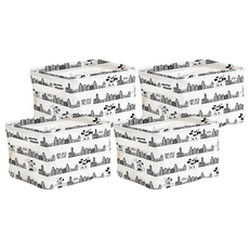 收納王妃 迪士尼收納系列 米奇花布收納桶 方 大(27 x 20 x 17cm), 百老匯, 4個