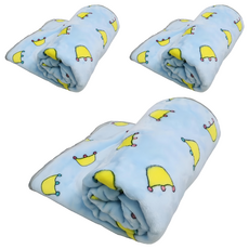 法蘭絨寵物毛毯 卡通皇冠, 藍色, 3個