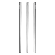 PLUS PERFECT 理想 極緻316不銹鋼筷 38cm, 1雙筷子, 銀色, 3組