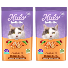 Halo 嘿囉 成貓用 無穀乾糧, 2袋, 新鮮雞肉燉豌豆 + 鷹嘴豆, 1.36kg