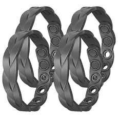 Kyhome 編織紋防靜電手環/負離子靜電消除器/運動矽膠腕帶 黑色, 4個