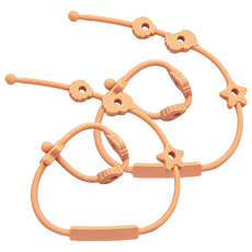 OhBabyLying 矽膠玩具鏈, 橘色, 2條