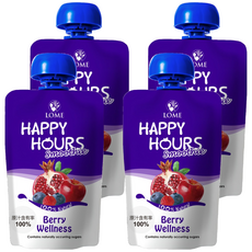 HAPPY HOURS 生機纖果飲 蘋果 + 紅石榴 + 覆盆莓 + 藍莓, 100g, 4包