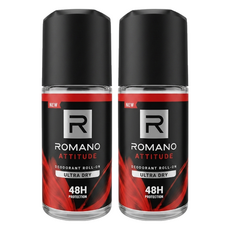 ROMANO 羅曼諾 男香抑味滾珠露 優雅紅 出類拔萃 木質麝香調, 2個, 50ml