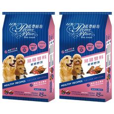 LCB 藍帶廚坊 成犬用 狗飼料, 15kg, 2個, 豬雞雙料