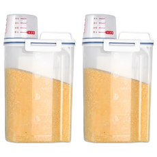 JAR嚴選 日式五穀雜糧密封防潮保鮮罐儲米罐 附量杯 2.5L, 透明色, 2個