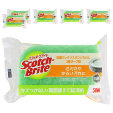 3M Scotch-Brite 百利 3層防刮海綿菜瓜布, 6個, 1個裝, 綠色