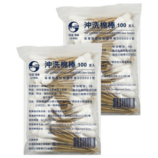GOOD VISTA 鈺弘 未滅菌沖洗棉棒 6吋, 2套, 100個裝