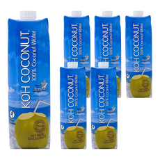 KOH COCONUT 酷椰嶼 100%椰子水, 1L, 6瓶, 6入