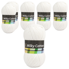 brandyarn 牛奶棉黑標編織線, 6個, 3號 牛奶色