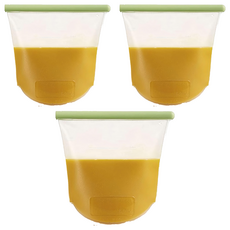 LeKue 矽膠保鮮袋 1.5L, 1.5L(21.5 x 9.5 x 21.5cm), 1個, 3個