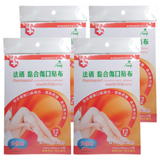法碼 大傷口黏合傷口貼布, 12個裝, 4個
