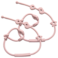 OhBabyLying 矽膠玩具鏈, 淡粉色, 2條