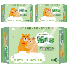 熊寶寶 超厚嬰兒濕巾 補充包, 80張, 3包