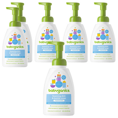 babyganics 貝比潔妮 寶寶奶瓶餐具洗潔泡泡露 無香, 6個, 473ml
